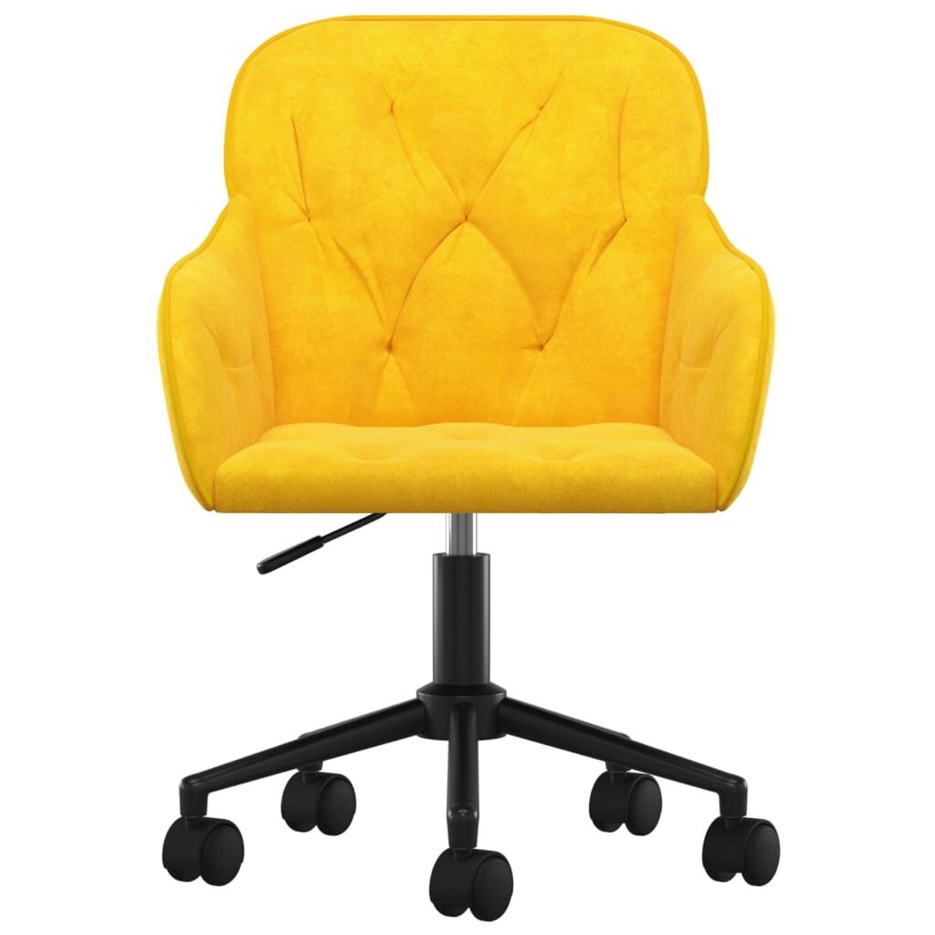 Pasukamos valgomojo kėdės vidaXL, Aksomas, 2vnt., geltona kaina ir informacija | Virtuvės ir valgomojo kėdės | pigu.lt