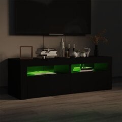 TV spintelė su LED apšvietimu, 120x35x40 cm, juoda цена и информация | Тумбы под телевизор | pigu.lt