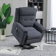 "HOMCOM recliner recliner" elektrinis atlenkiamas televizoriaus krėslas atlenkiama funkcija vyresniojo amžiaus kėdė nuotolinio valdymo šoninė kišenė tamsiai pilka цена и информация | Кресла в гостиную | pigu.lt