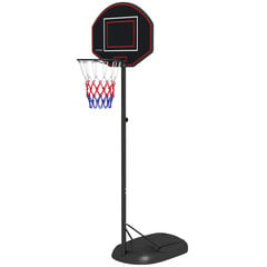 SPORTNOW krepšinio lanko stovas 221-282 cm aukščio reguliuojamas neperlenkiama galinė sienelė ratai krepšinio sistema suaugusiems plienas juodas kaina ir informacija | Futbolo apranga ir kitos prekės | pigu.lt