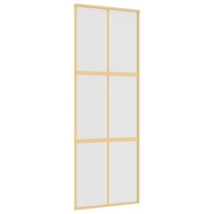Stumdomos durys auksinės 76x205cm stiklas ir aliuminis 155157 kaina ir informacija | Vidaus durys | pigu.lt