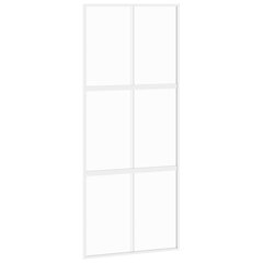 Stumdomos durys baltos 90x205cm grūdintas stiklas/aliuminis 155217 цена и информация | Межкомнатные двери | pigu.lt