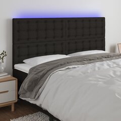 Galvūgalis su led, juodas, 180x5x118/128cm цена и информация | Кровати | pigu.lt