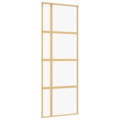Stumdomos durys auksinės 76x205cm stiklas ir aliuminis 155190 kaina ir informacija | Vidaus durys | pigu.lt