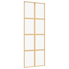 Stumdomos durys auksinės 76x205cm stiklas ir aliuminis 155184 kaina ir informacija | Vidaus durys | pigu.lt