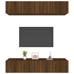 TV spintelės, Mediena, 4vnt., 80x30x30cm, ruda ąžuolo spalva цена и информация | Тумбы под телевизор | pigu.lt