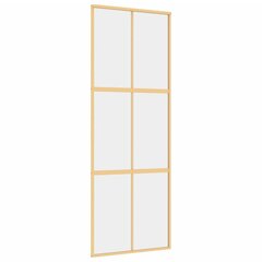 Stumdomos durys auksinės 76x205cm stiklas ir aliuminis 155154 kaina ir informacija | Vidaus durys | pigu.lt