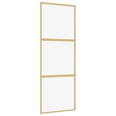 Stumdomos durys auksinės 76x205cm stiklas ir aliuminis 155148 kaina ir informacija | Vidaus durys | pigu.lt