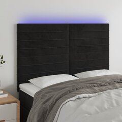 Galvūgalis su led, juodas, 144x5x118/128cm цена и информация | Кровати | pigu.lt