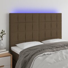 Galvūgalis su led, tamsiai rudos spalvos, 144x5x118/128cm цена и информация | Кровати | pigu.lt