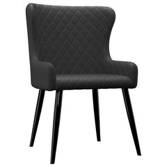 Valgomojo kėdės, 2 vnt., juodos spalvos, audinys цена и информация | Стулья для кухни и столовой | pigu.lt