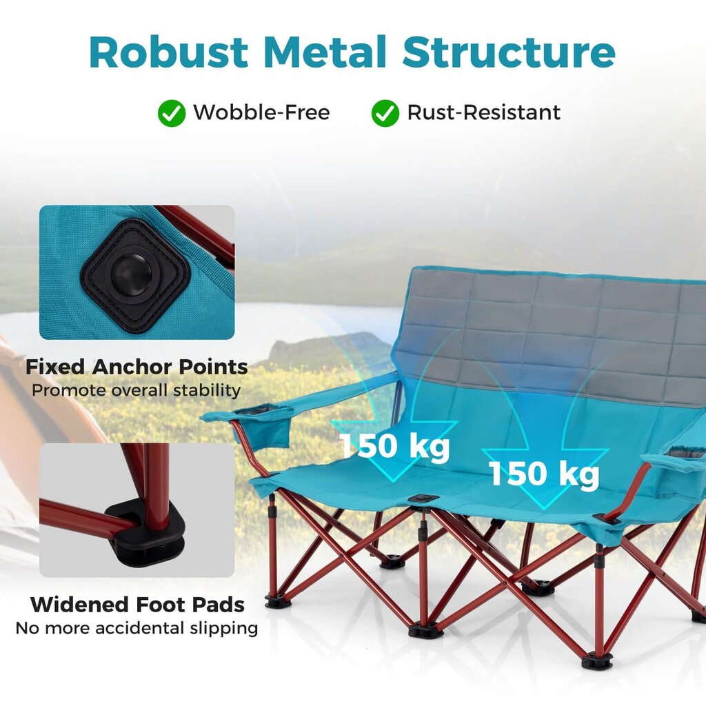 Sulankstoma turistinė kėdė Costway, mėlyna kaina ir informacija | Turistiniai baldai | pigu.lt
