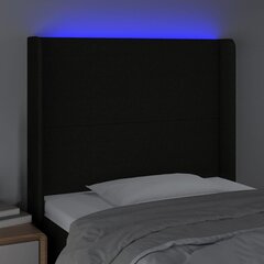 Galvūgalis su led, juodas, 93x16x118/128cm цена и информация | Кровати | pigu.lt