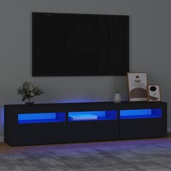 Televizoriaus spintelė su led apšvietimu, juoda, 180 x 35 x 40 cm цена и информация | Тумбы под телевизор | pigu.lt