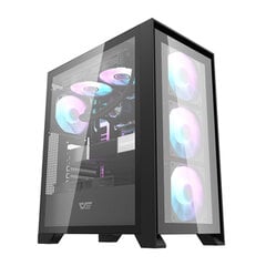 Computer case Darkflash DRX70 GLASS + 4 RGB fans (black) цена и информация | Корпуса | pigu.lt