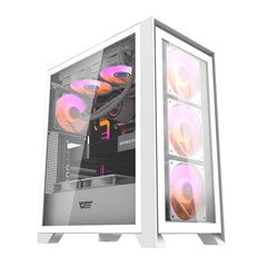 Computer case Darkflash DRX70 GLASS + 4 RGB fans (white) цена и информация | Корпуса | pigu.lt