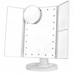 Kosmetinis veidrodis su LED apšvietimu makiažui, baltas kaina ir informacija | Kosmetinės, veidrodėliai | pigu.lt