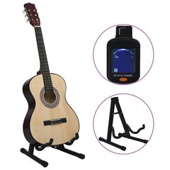 Klasikinės gitaros rinkinys pradedantiesiems, 12 dalių, 4/4 39" kaina ir informacija | Gitaros | pigu.lt