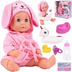 Lėlė kūdikis su maudynių ir kitais priedais, 30 cm kaina ir informacija | Žaislai mergaitėms | pigu.lt