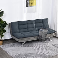 HOMCOM Sofa lova 3 vietų sofa su miego funkcija - pilka ir smėlio spalvos kaina ir informacija | Sofos | pigu.lt