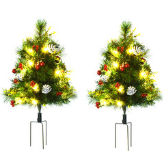 2-jų mini kalėdinių eglučių rinkinys Homcom, 75 cm kaina ir informacija | Eglutės, vainikai, stovai | pigu.lt