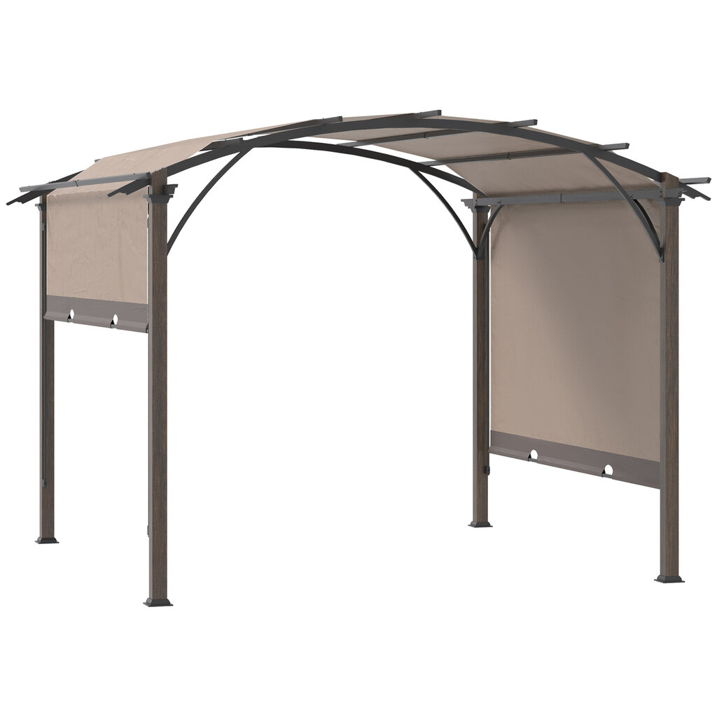 Pavėsinė Outsunny Pavilion Pergola, 345x345 cm, ruda kaina ir informacija | Pavėsinės | pigu.lt