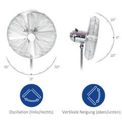 Homcom ventiliatorius 120 cm, sidabrinės spalvos цена и информация | Вентиляторы | pigu.lt