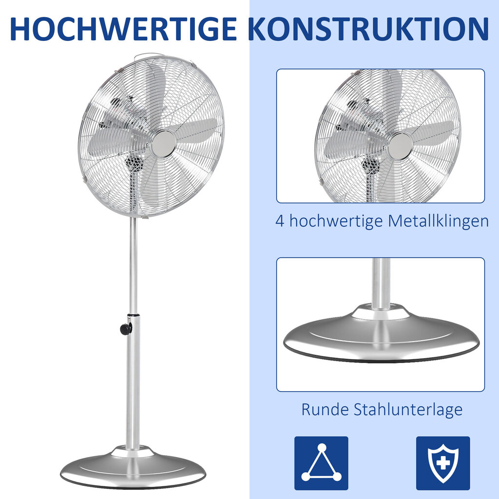 Homcom ventiliatorius 120 cm, sidabrinės spalvos kaina ir informacija | Ventiliatoriai | pigu.lt