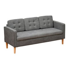 3 vietų sofa - pilka 166,5 x 62 x 82 cm kaina ir informacija | Sofos | pigu.lt