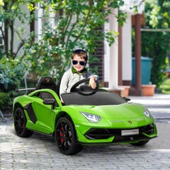 HOMCOM Электромобиль для детей 12V Lamborghini SVJ лицензионный детский автомобиль Детский автомобиль для 3-8 лет с пультом дистанционного управления 2 x 550 моторов MP3/USB светомузыка металл зеленый 123 x 66,5 x 45,5 см цена и информация | Электромобили для детей | pigu.lt