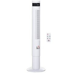 Homcom bokštinis ventiliatorius 85°, 110 cm, 50 W, baltas kaina ir informacija | Ventiliatoriai | pigu.lt