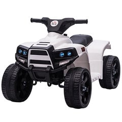 HOMCOM Мини Электрический Quad Дети Электрический ATV Коляска Электрический Мотоцикл с 2 Фары Электрический Quad Пляж Автомобиль Форма PP Сталь Черный+Белый цена и информация | Электромобили для детей | pigu.lt