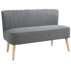 2 vietų sofa - šviesiai pilka 117 x 56,5 x 77 cm kaina ir informacija | Sofos | pigu.lt