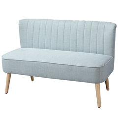 HOMCOM 2 vietų medžiaginė sofa Minkšta sofa, poilsio sofa, medis, putplastis, šviesiai žalia, 117 x 56,5 x 77 cm kaina ir informacija | Sofos | pigu.lt