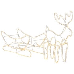 Šviečianti kalėdinė dekoracija Šiaurės elnias rogėse kaina ir informacija | Kalėdinės dekoracijos | pigu.lt