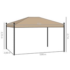 Pavesinė Outsunny, 3x4 m, ruda kaina ir informacija | Pavėsinės | pigu.lt