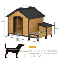 Medinė šunų būda, Apšiltintas namelis mažiems gyvūnams su 2 dubenėliais kaina ir informacija | Guoliai, pagalvėlės | pigu.lt