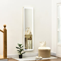 Sieninis veidrodis su LED 2 in 1 stovinčiu veidrodžiu, veidrodis per visą ilgį kaina ir informacija | Veidrodžiai | pigu.lt