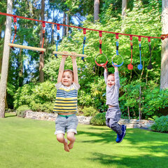 Laipiojimo virvių rinkinys Outsunny Ninja Slackline, 10 m kaina ir informacija | Lauko žaidimai | pigu.lt