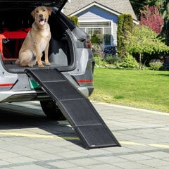 "PawHut" rampa, sulankstoma aliuminio rampa šunims, neslidi, skirta lengviesiems automobiliams, sunkvežimiams, visureigiams, iki 40 kg, bagažinės rampa kaina ir informacija | Transportavimo narvai, krepšiai | pigu.lt