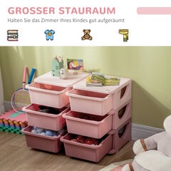 HOMCOM Stalčių spintelė vaikams Dėžutės su 6 lygiais, žaislų organizatorius, skirtas 3-6 metų vaikams kaina ir informacija | Vaiko kambario baldų komplektai | pigu.lt