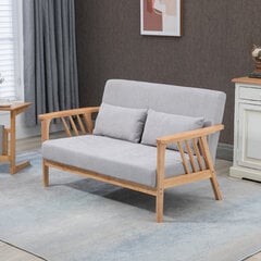 Dvivietė 2 vietų sofa 200 kg - pilka 130 x 75 x 78 cm kaina ir informacija | Sofos | pigu.lt