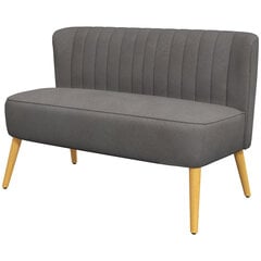 HOMCOM Dvivietė sofa iki 150 kg, tamsiai pilka, 117 x 56,5 x 77 cm цена и информация | Диваны | pigu.lt