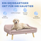 PawHut sofa šunims Elegantiška sofa katėms su atlošu, idealiai tinkanti vidutinio ir didelio dydžio šunims, aksomas, rožinė, 102x58,5x42,5cm kaina ir informacija | Guoliai, pagalvėlės | pigu.lt