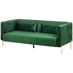 Aksominė 3 sėdimų vietų sofa 200 x 88 x 76 cm kaina ir informacija | Sofos | pigu.lt