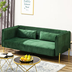 Aksominė 3 sėdimų vietų sofa 200 x 88 x 76 cm kaina ir informacija | Sofos | pigu.lt