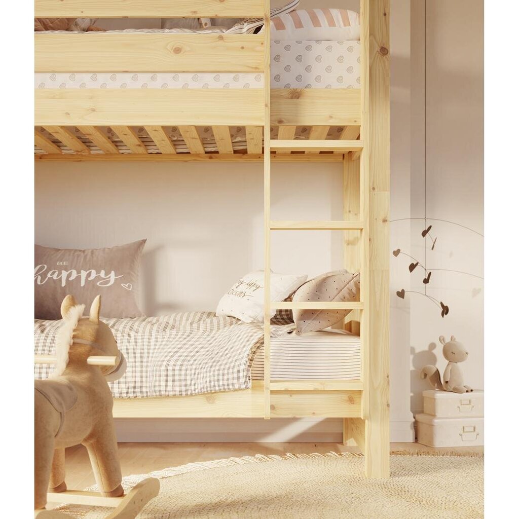 Dviaukštė lova Olivia Jan, 90x200 cm, ruda kaina ir informacija | Vaikiškos lovos | pigu.lt