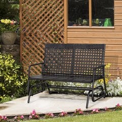 Outsunny Swing Bench Garden Swing Garden Bench Seat Swing 2-Seater Polyrattan цена и информация | Садовые скамейки | pigu.lt