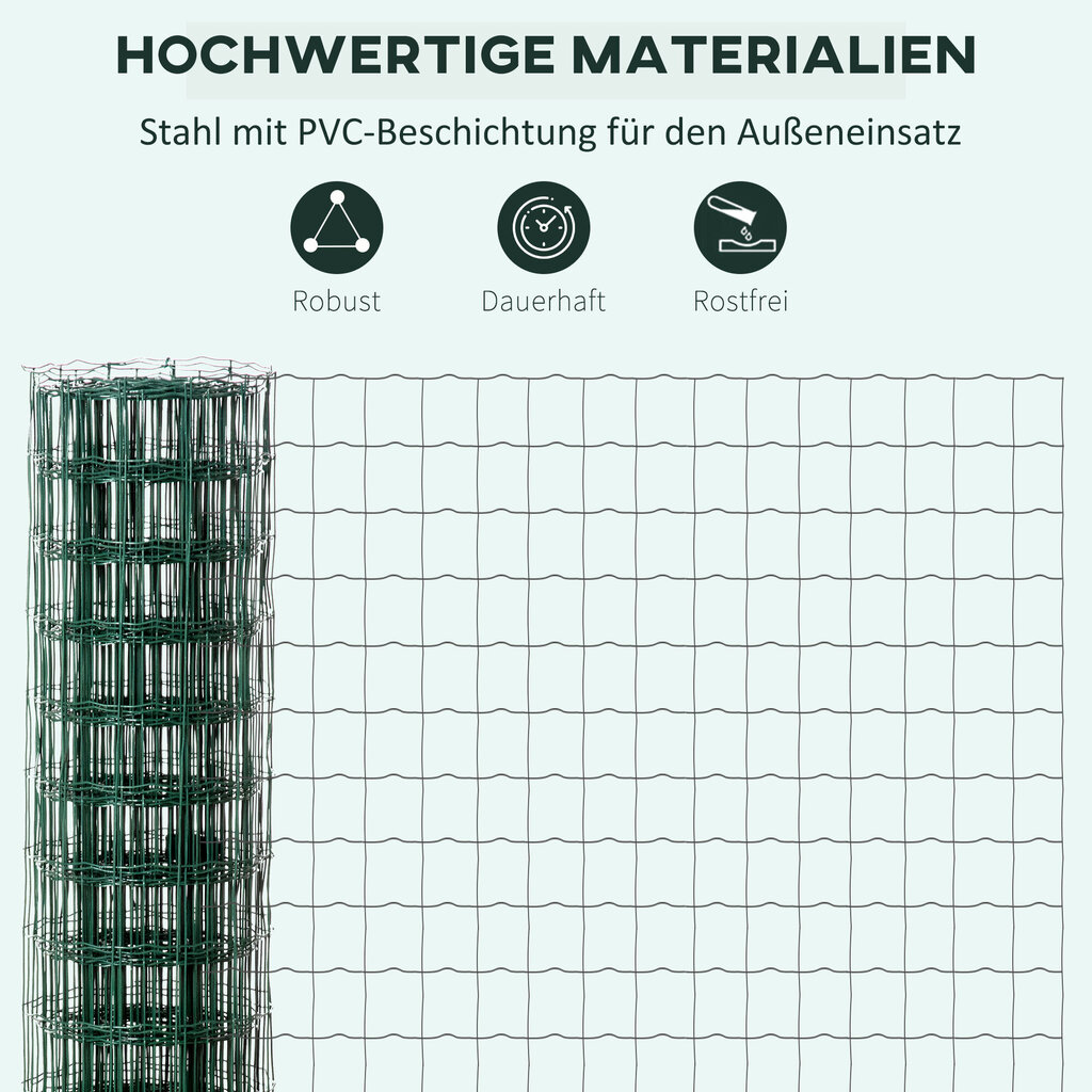 Outsunny tvoros tinklas 10x1,5 m, žalias kaina ir informacija | Tvoros ir jų priedai | pigu.lt