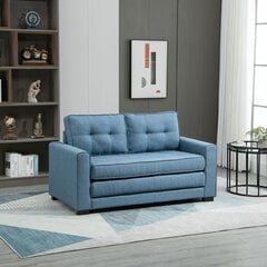 Sulankstoma sofa lova 2 vietų medžiaginė sofa su miegojimo funkcija - Mėlyna 147,5 x 75 x 85 cm kaina ir informacija | Sofos | pigu.lt